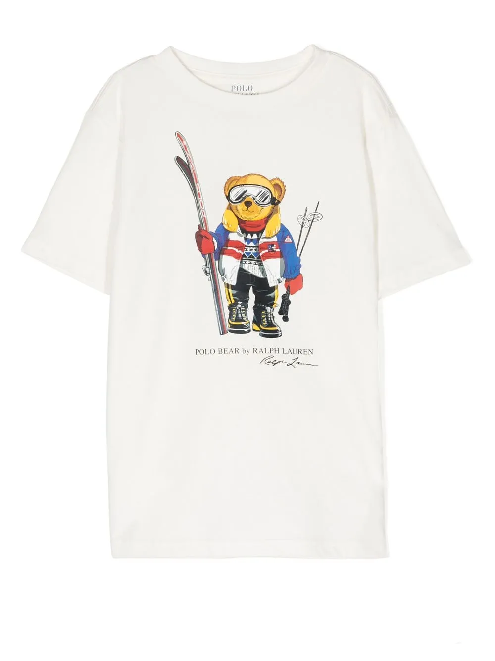 

Ralph Lauren Kids Teddy Bear-print cotton T-shirt - White