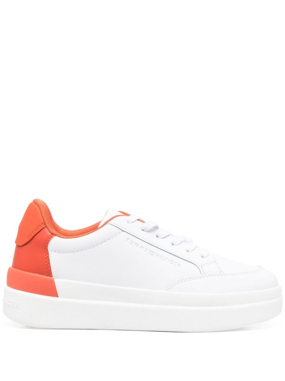 Tommy Hilfiger Two-tone Platform Sneakers In White