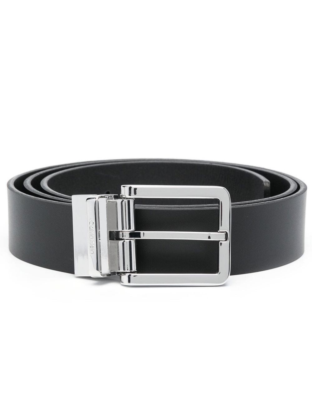 Shop Calvin Klein Two-buckle Leather Belt In Black