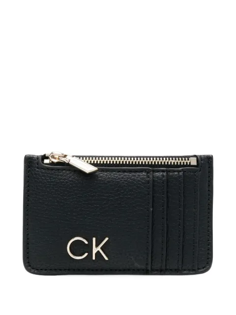 Calvin Klein leather logo-lettering cardholder