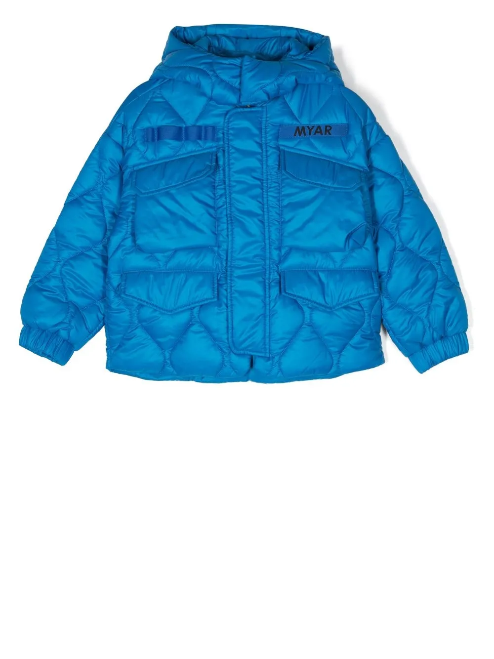 

MYAR KIDS quilted multi-pocket puffer coat - Blue