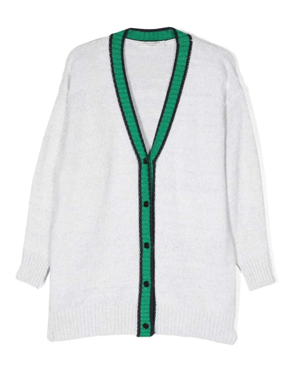 

Philosophy Di Lorenzo Serafini Kids logo-print tri-colour cardigan - Neutrals