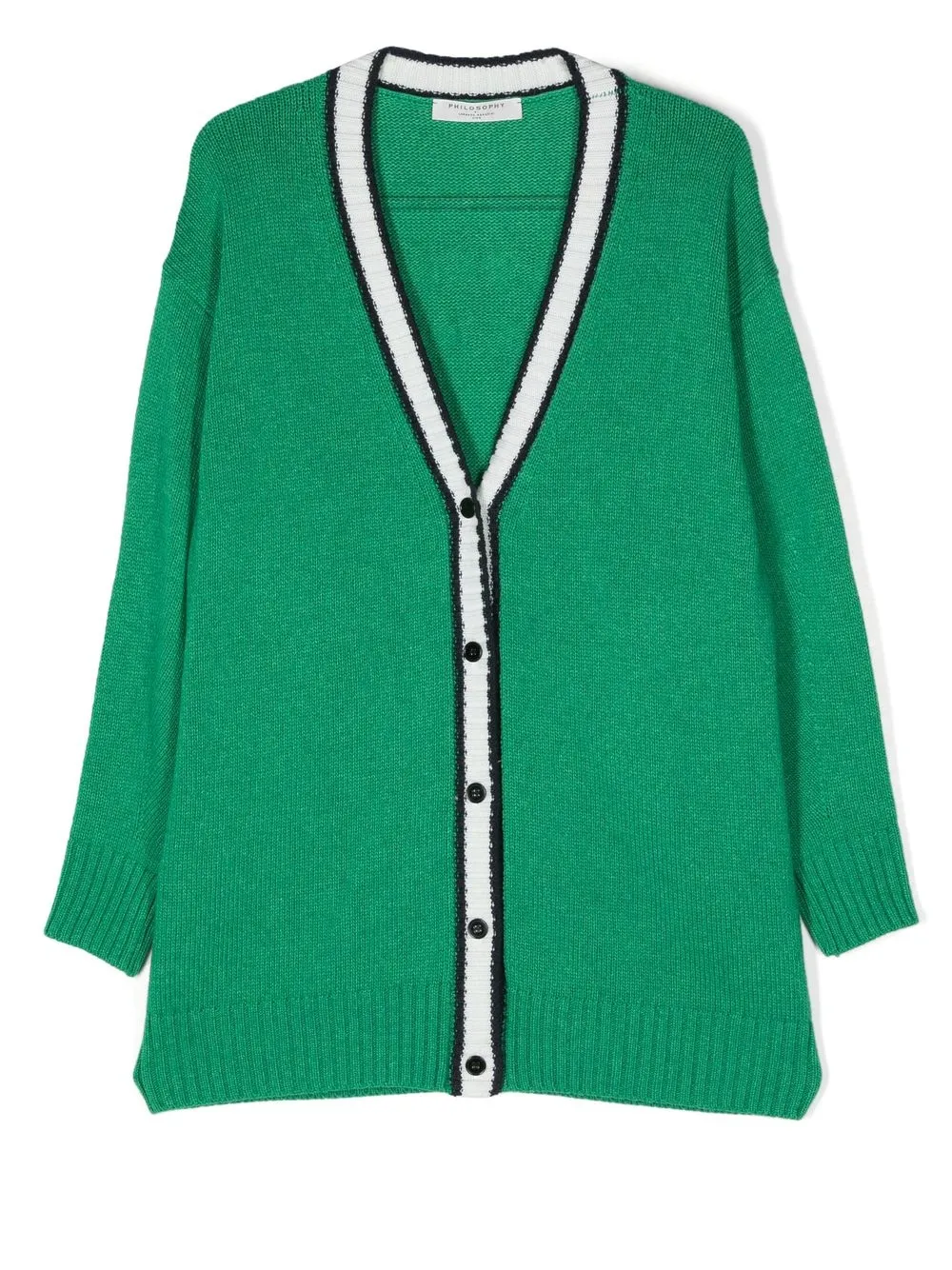 

Philosophy Di Lorenzo Serafini Kids logo-print tri-colour cardigan - Green