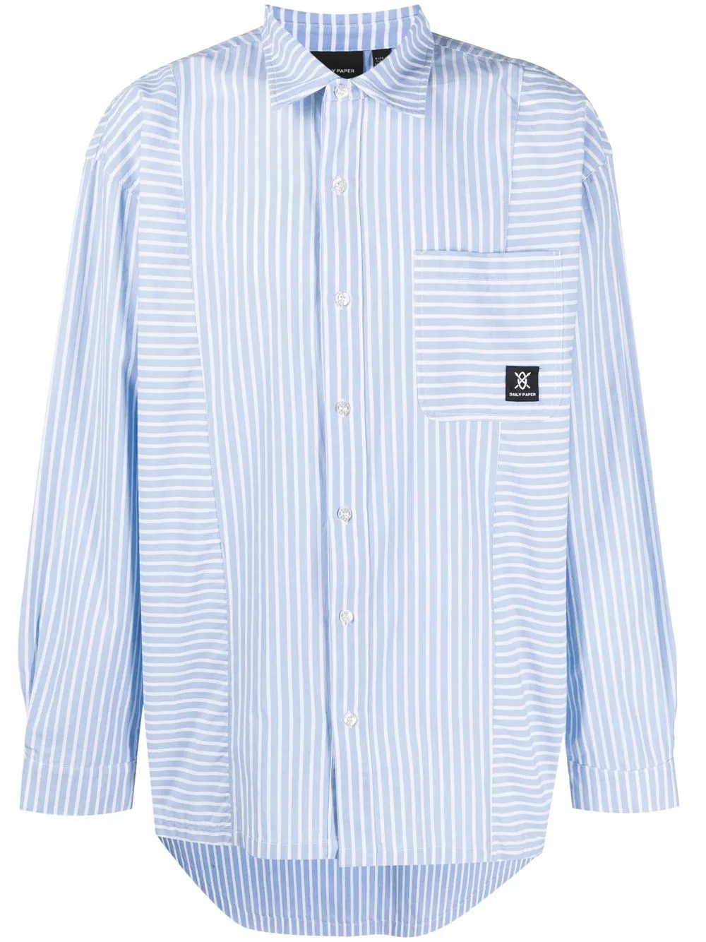

Daily Paper stripe-print logo shirt - Blue
