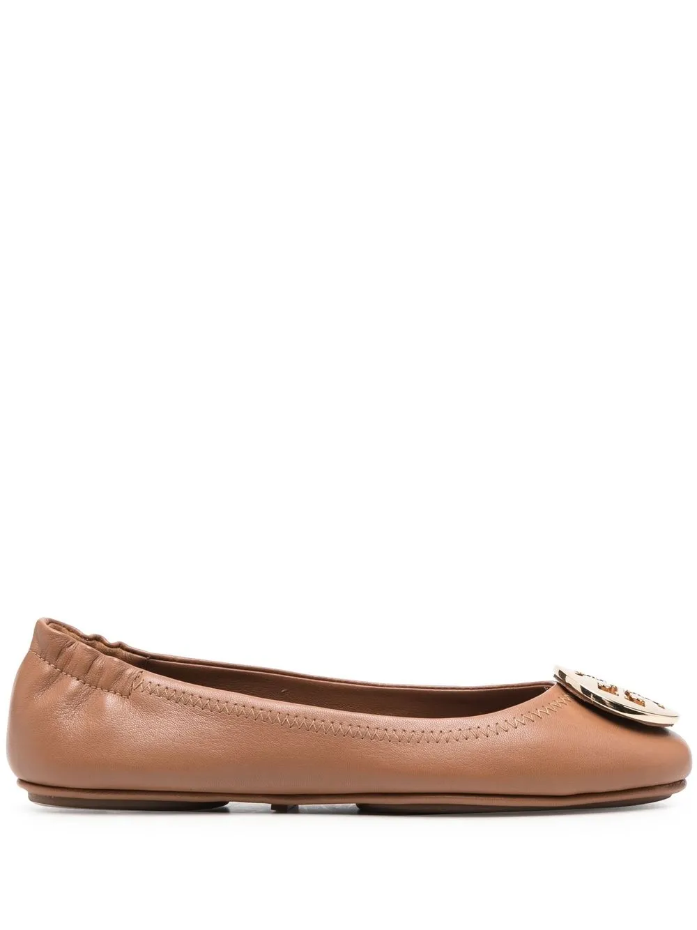 

Tory Burch Minnie Travel logo ballerina pumps - Brown