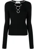 Giuseppe Di Morabito lace-up ribbed-knit top - Black