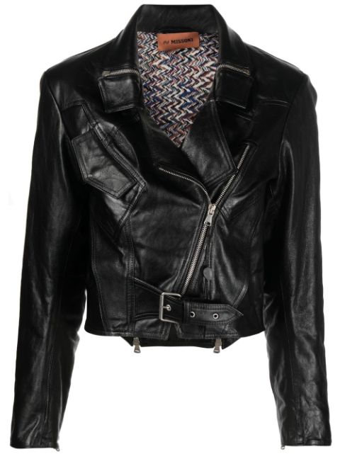 Missoni long-sleeve leather jacket