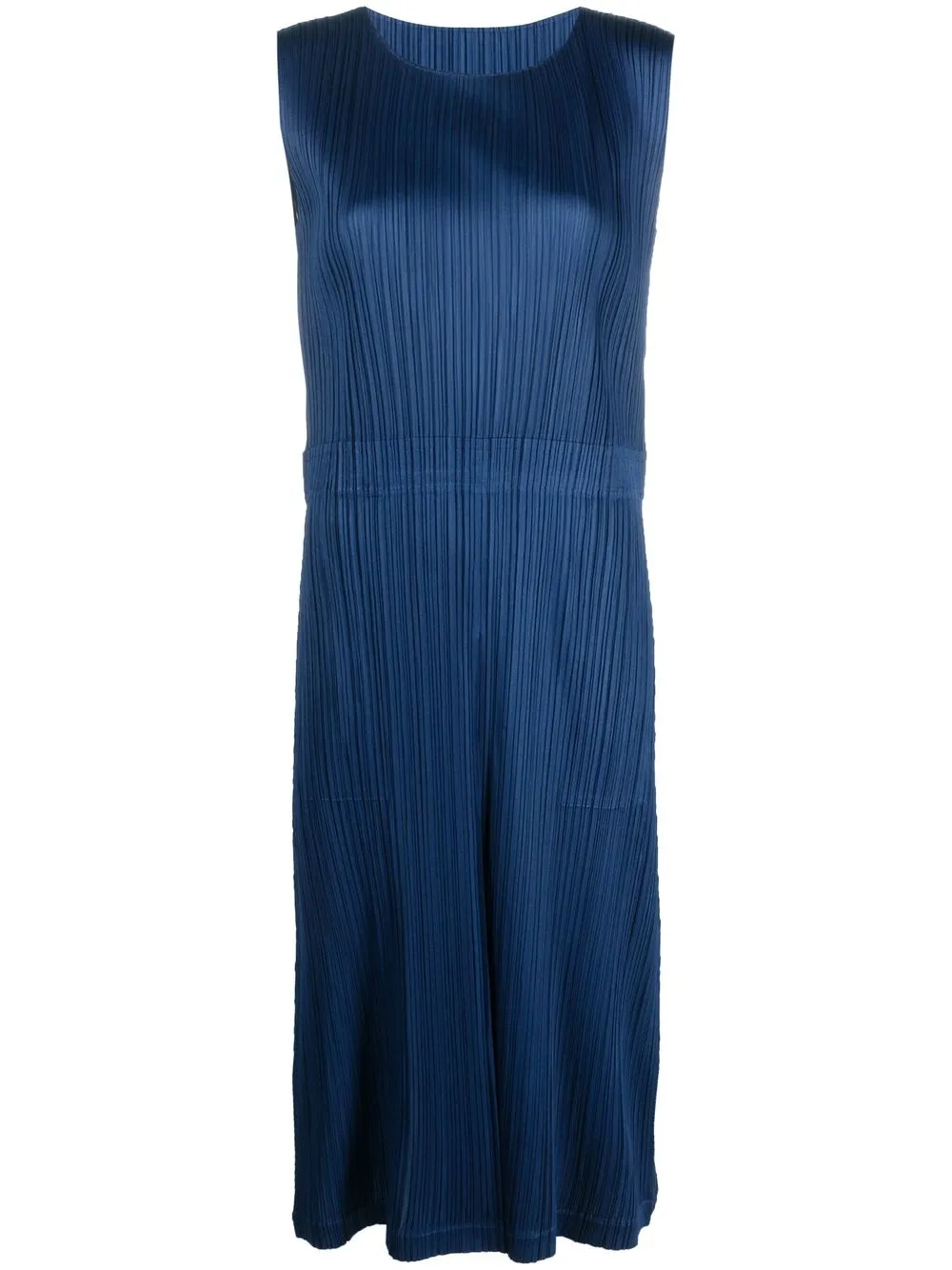 

Pleats Please Issey Miyake vestido recto midi plisado - Azul