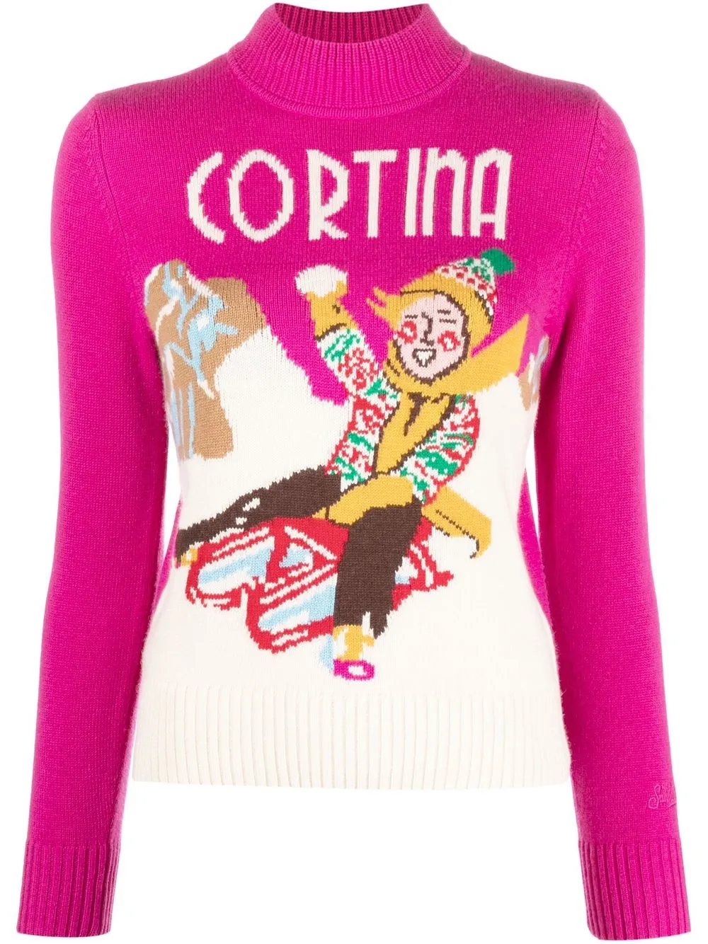 

MC2 Saint Barth Cortina graphic-knit jumper - Pink