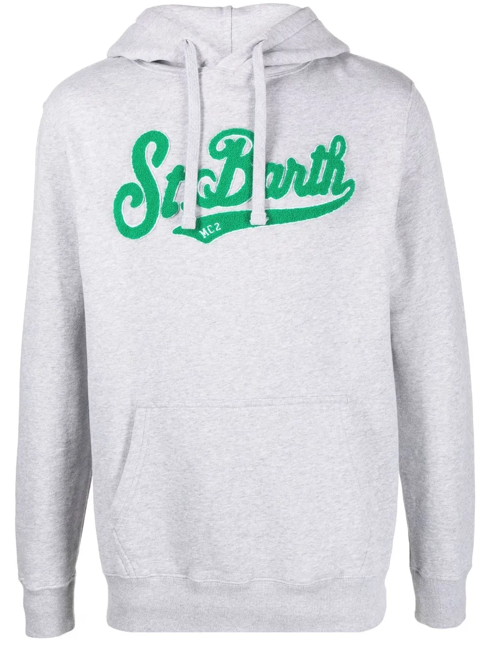 

MC2 Saint Barth flocked-logo cotton hoodie - Grey
