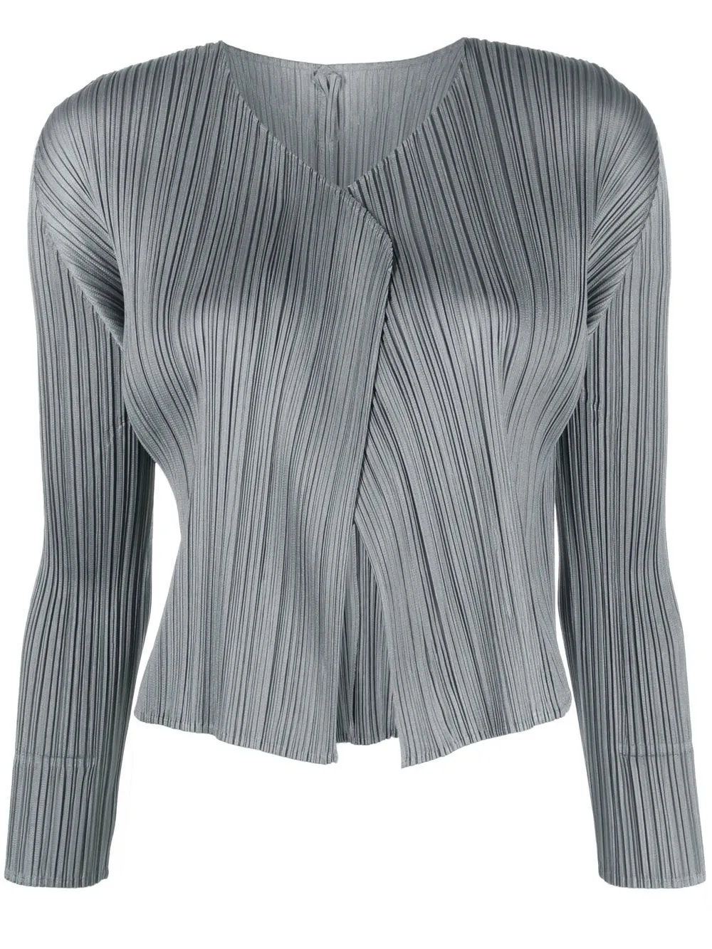 

Pleats Please Issey Miyake cárdigan plisado con diseño angular - Gris