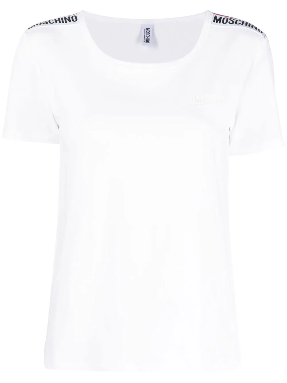 

Moschino logo-tape detail T-shirt - White