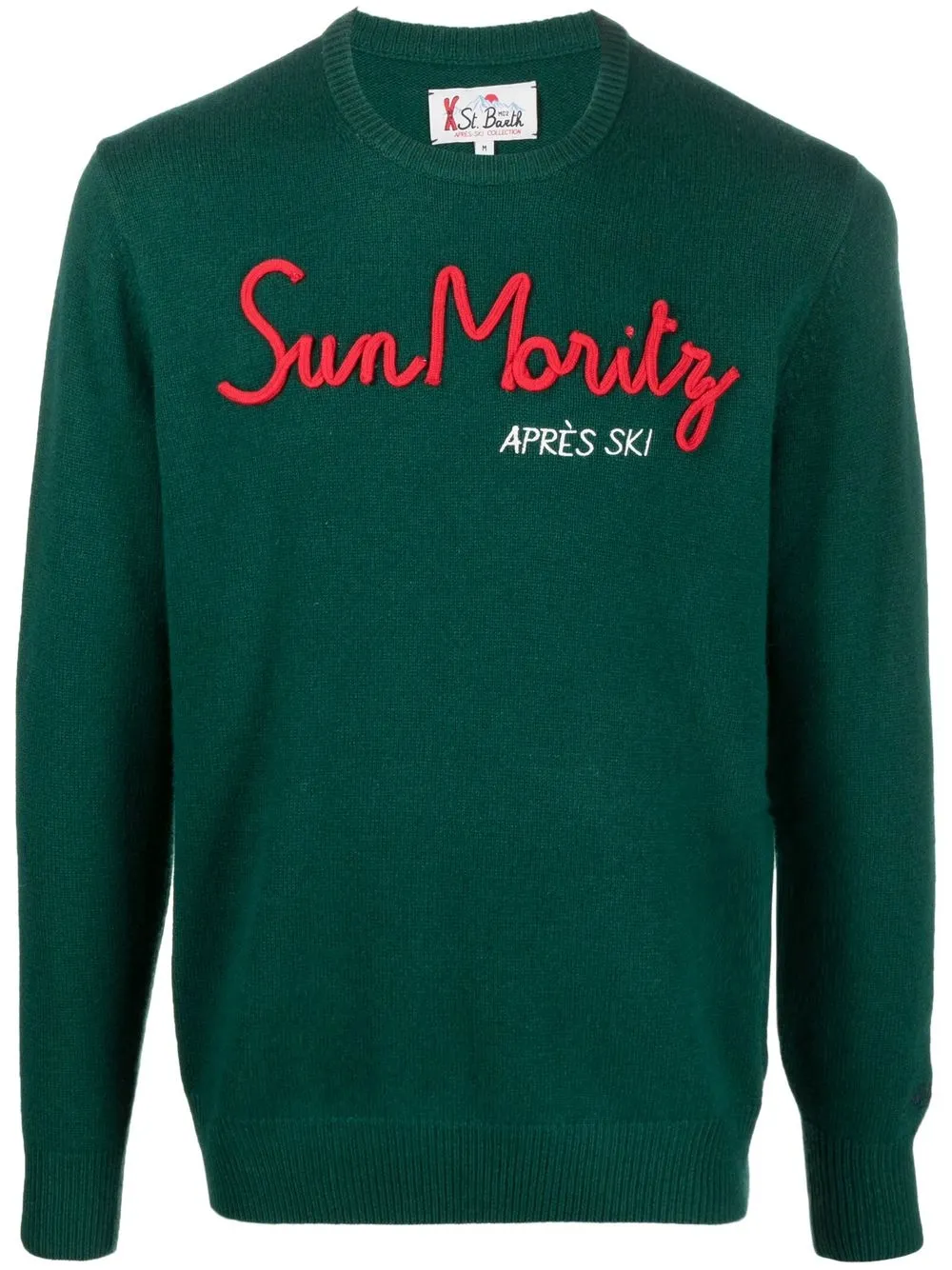 

MC2 Saint Barth logo-appliqué crew neck jumper - Green
