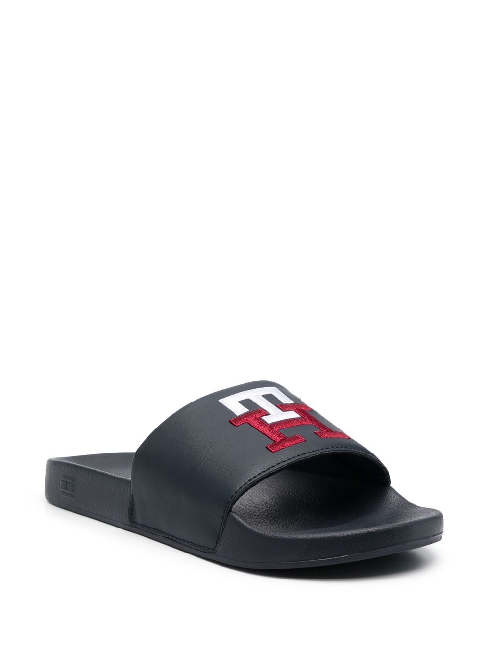 Tommy Hilfiger Badslippers met borduurwerk - Blauw