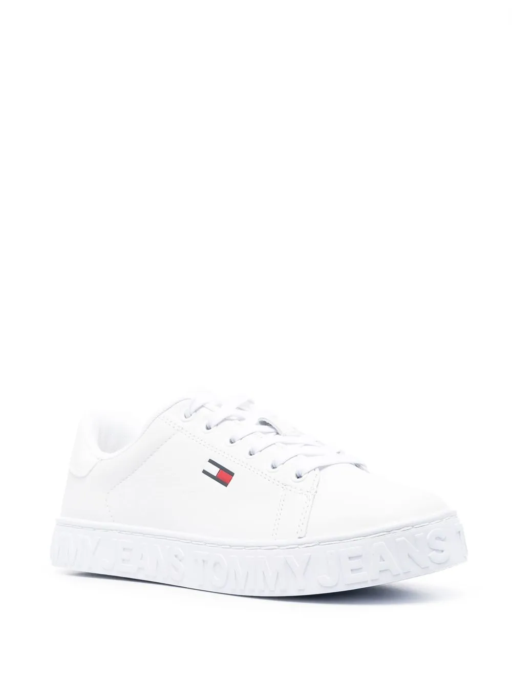 Tommy Jeans Sneakers met geborduurd logo - Wit