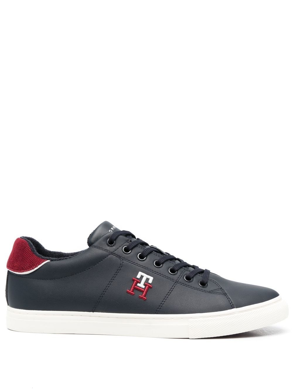 Tommy Hilfiger Side Embroidered-logo Low-top Trainers In Blue