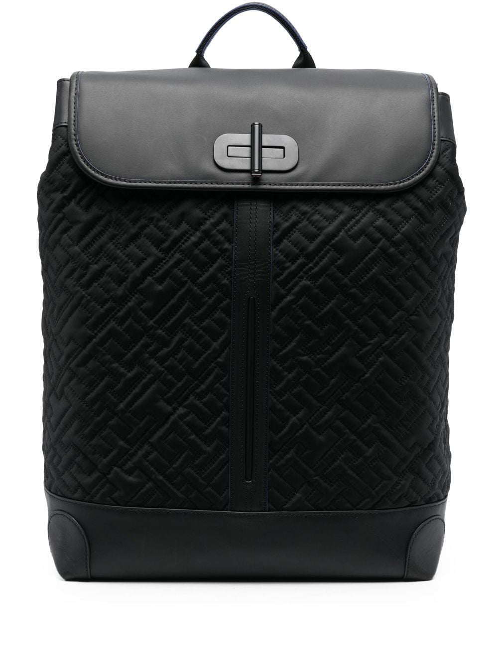 Tommy Hilfiger Monogram-pattern Backpack In 黑色