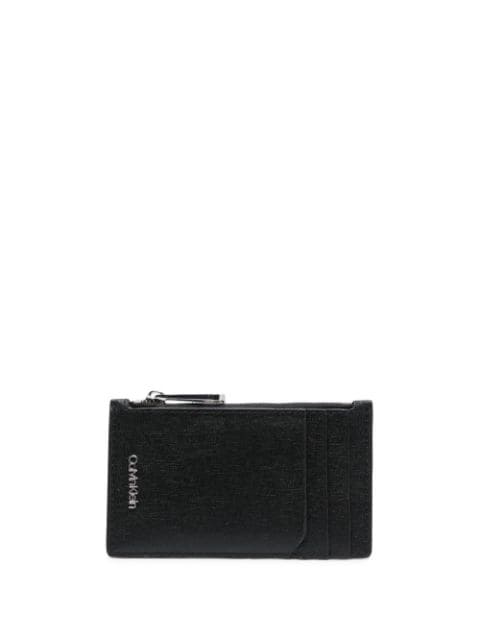 Calvin Klein - logo stamp leather cardholder