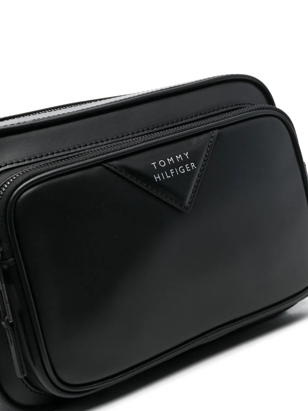 Tommy Hilfiger Logostamp Leather Messenger Bag In 黑色 ModeSens