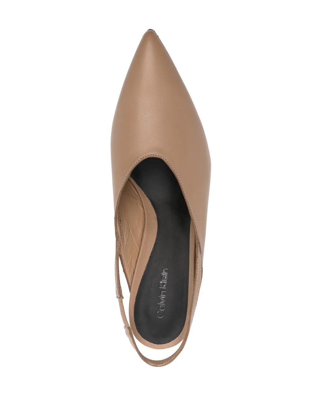 Shop Calvin Klein Kitten-heel Slingback Pumps In Braun