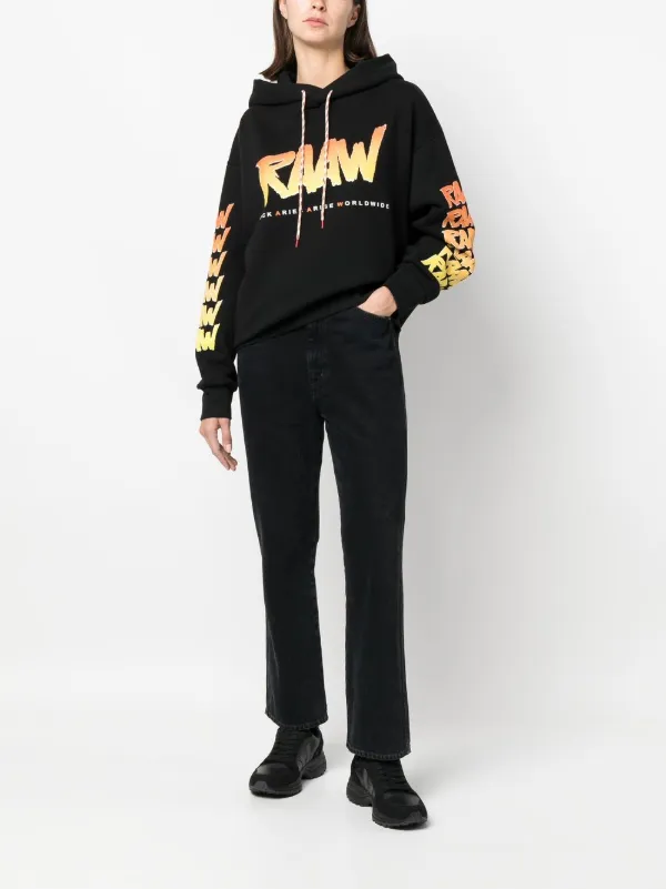 Aries Logo Print Hoodie | Black | FARFETCH EG