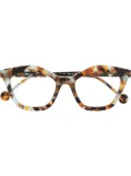 L.A. EYEWORKS tortoiseshell-effect optical glasses - Brown