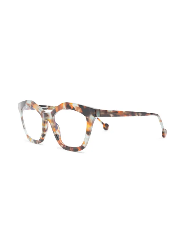 L.A. EYEWORKS tortoiseshell effect Optical Glasses Brown FARFETCH UK