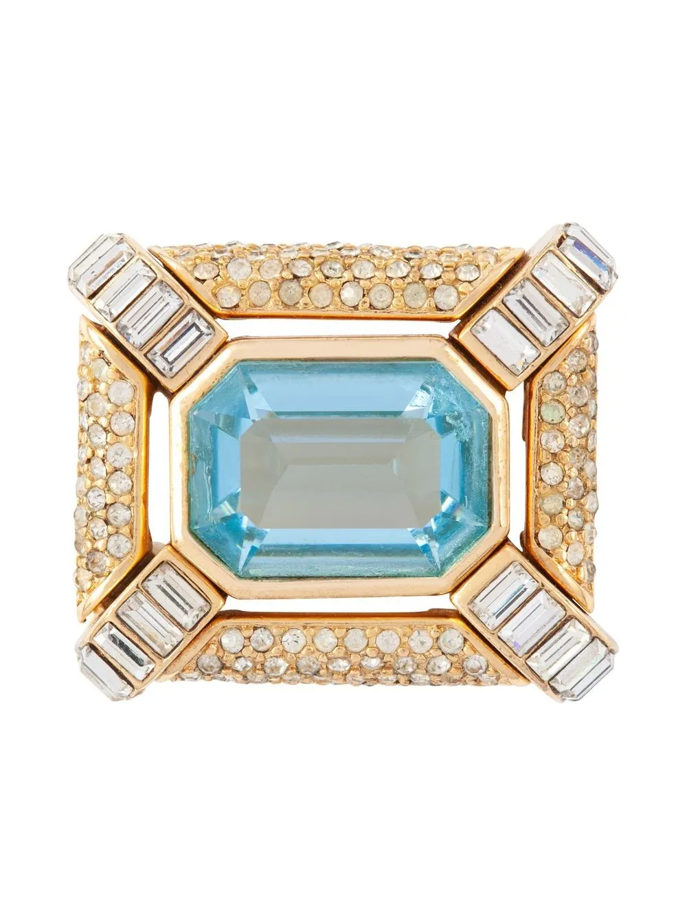 

Christian Dior 1980s pre-owed gemstone-embellished brooch - Gold