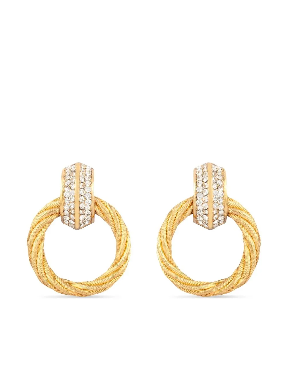 

Christian Dior aretes con detalles de cristales 1980 pre-owned - Dorado
