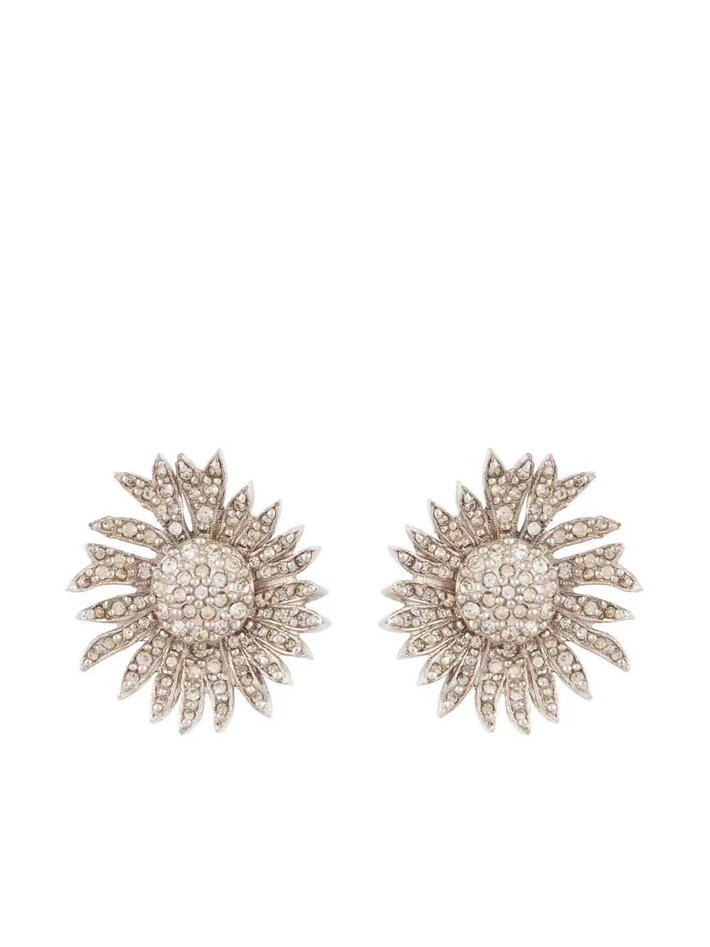 

Christian Dior aretes de clip con detalles de cristales 1950 pre-owned - Plateado