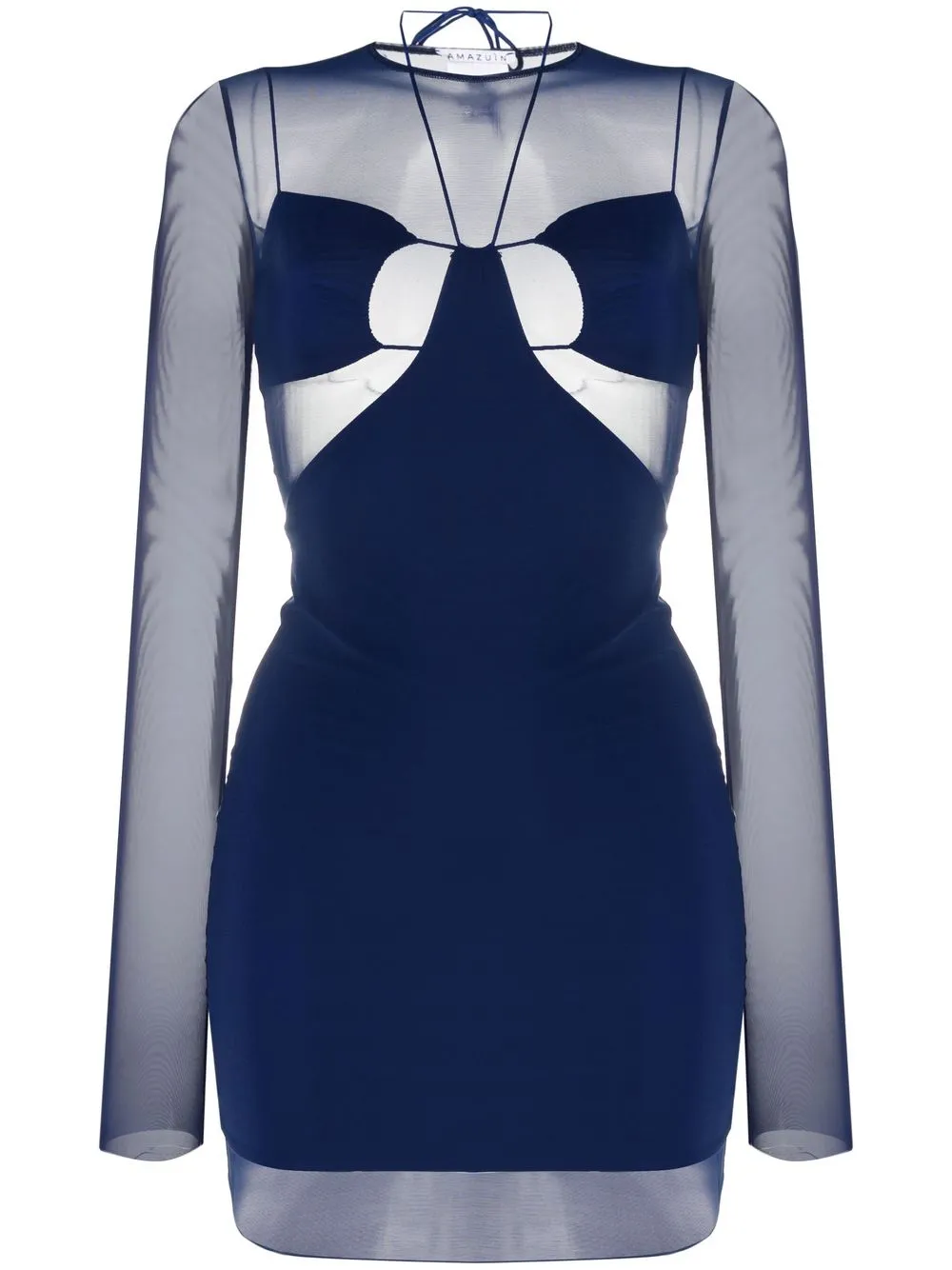 

Amazuìn vestido midi con panel transparente - Azul