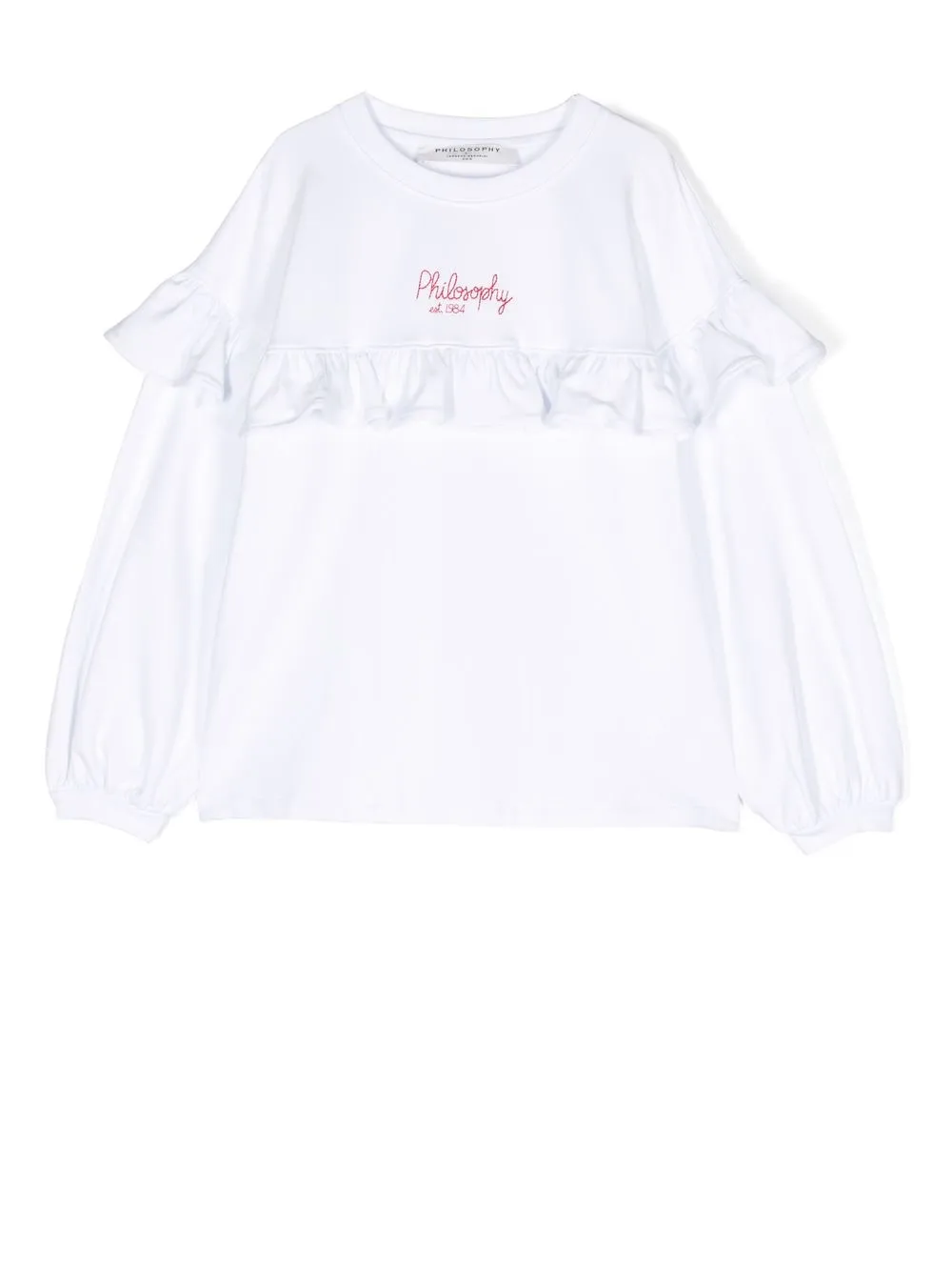 

Philosophy Di Lorenzo Serafini Kids logo-embroidered ruffled T-shirt - White