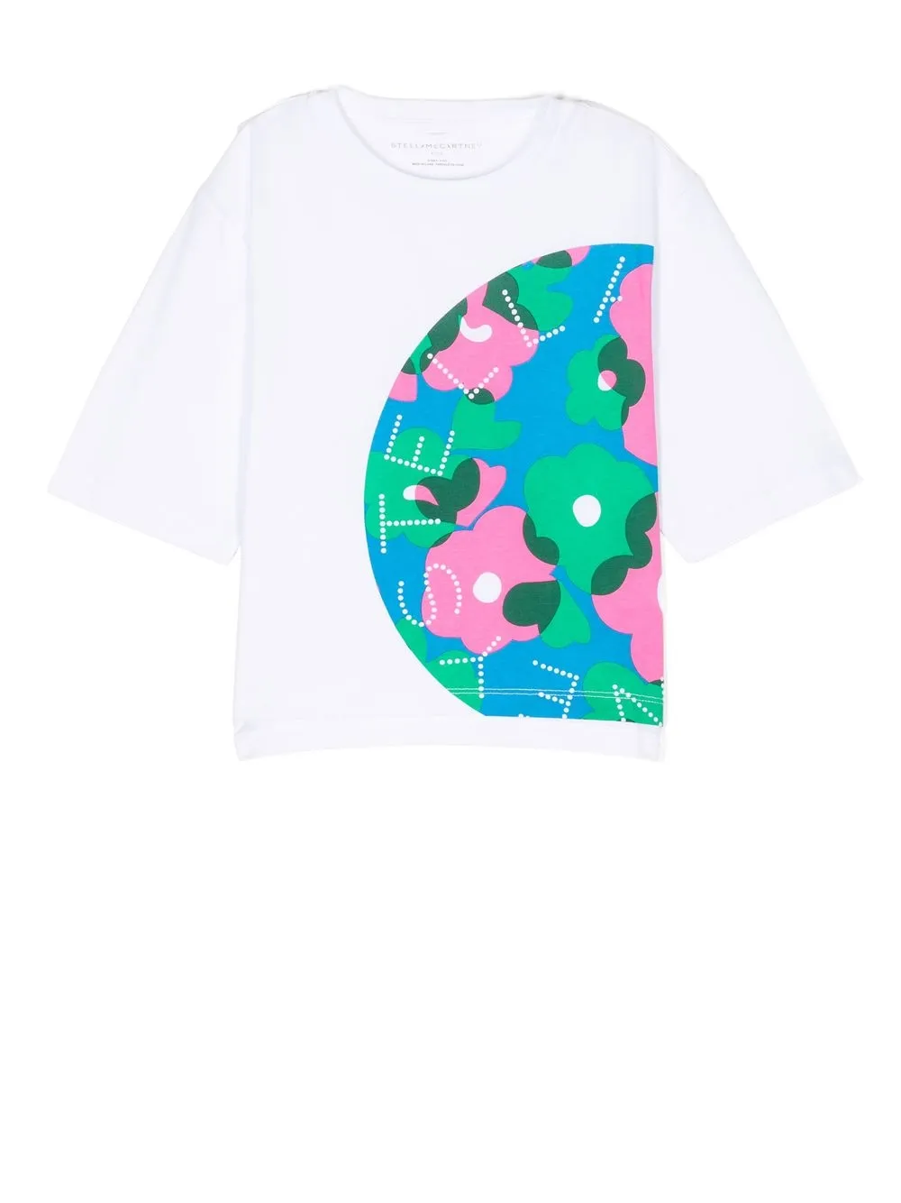 

Stella McCartney Kids playera manga corta con logo estampado - Blanco