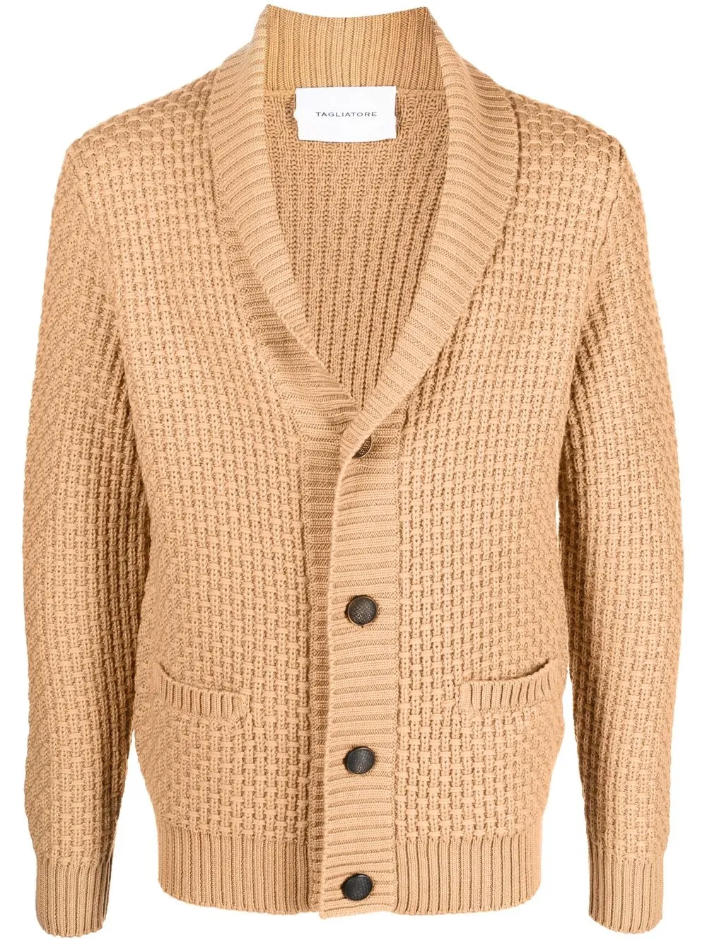 

Tagliatore shawl-lapel chunky-knit cardigan - Brown