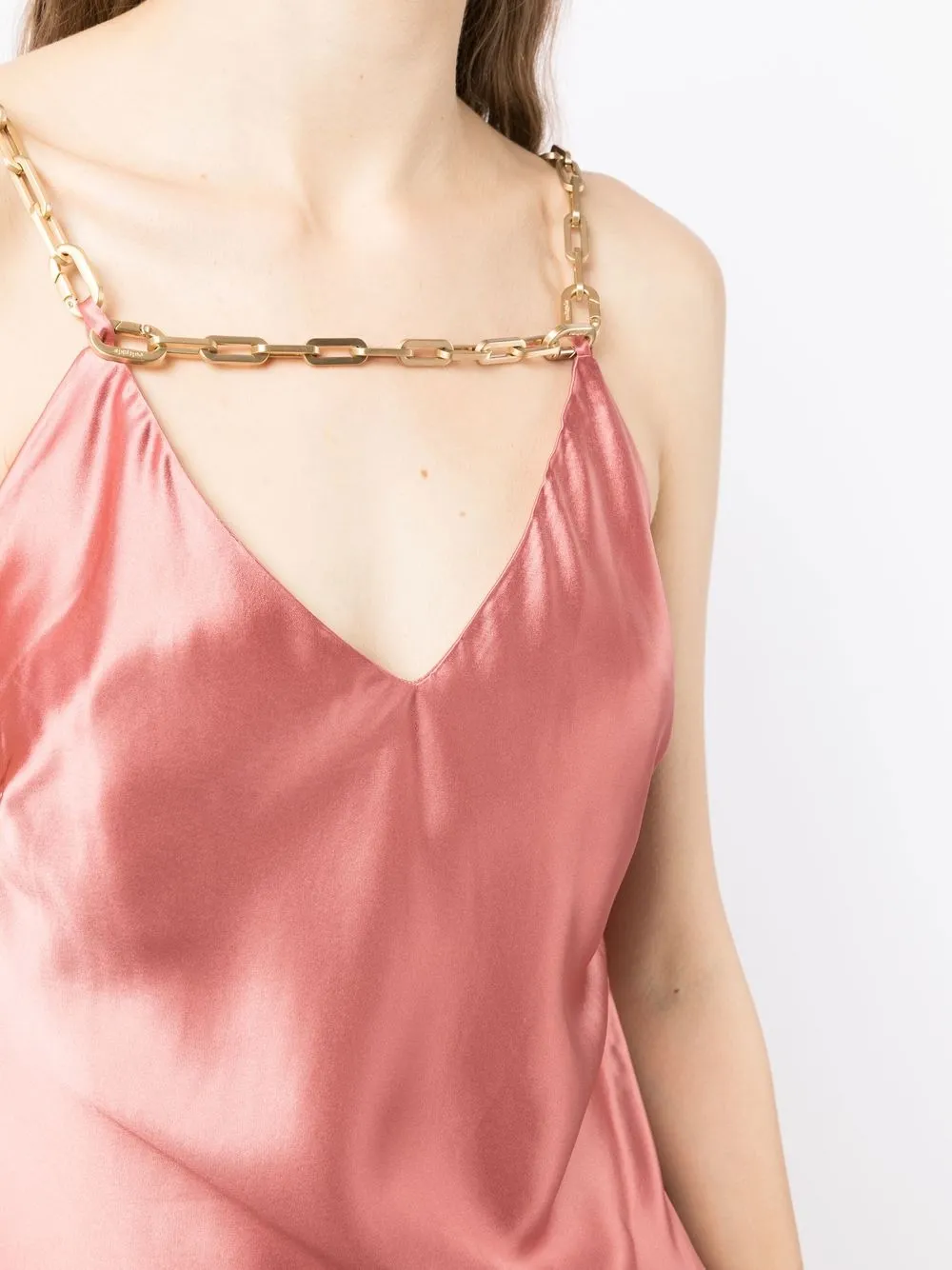 Cult Gaia Kirya Chain-strap Slip Gown In Pink
