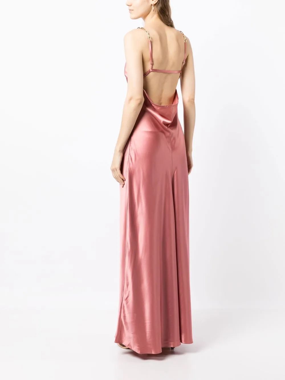 Cult Gaia Kirya Chain-strap Slip Gown In Pink