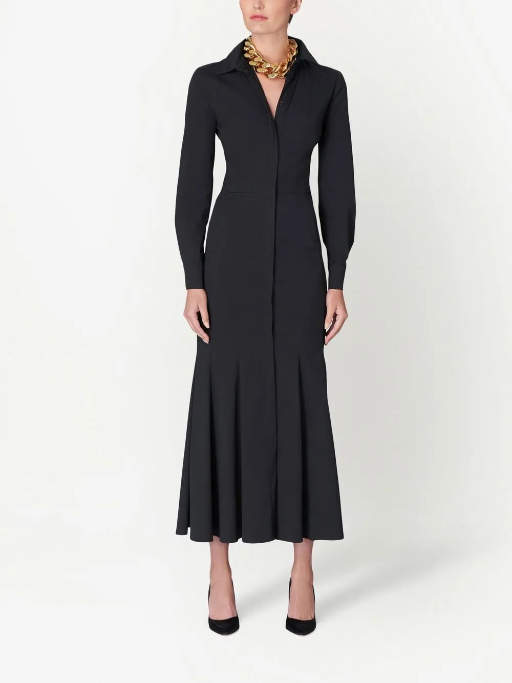 Carolina Herrera Blousejurk met lange mouwen - Zwart