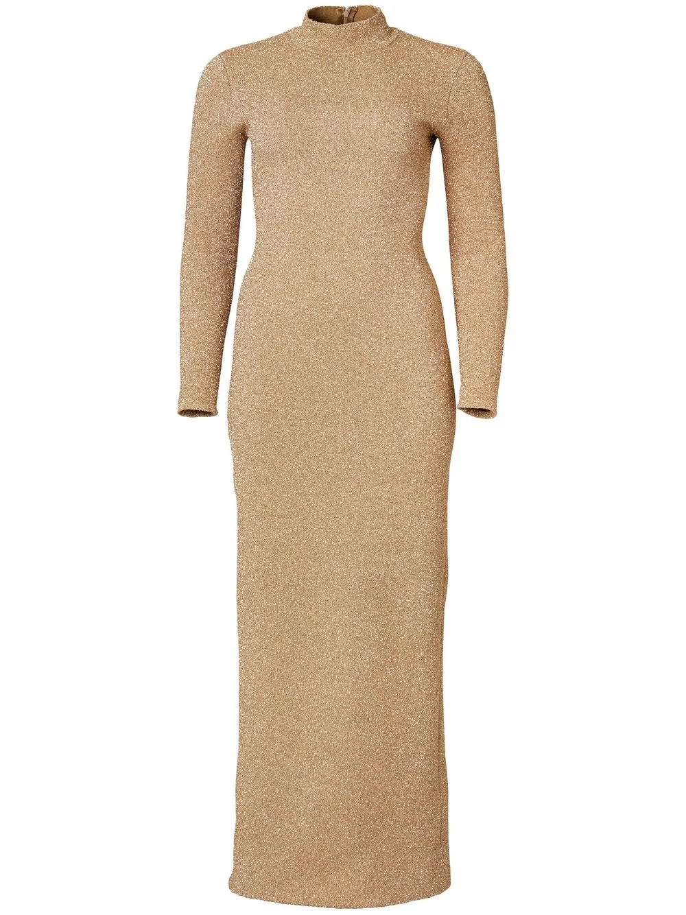 

Carolina Herrera lurex-detail high-neck knitted dress - Gold