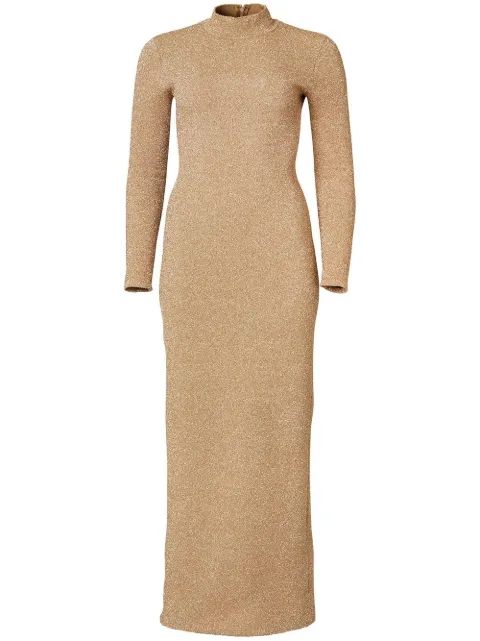 Carolina Herrera lurex-detail high-neck knitted dress