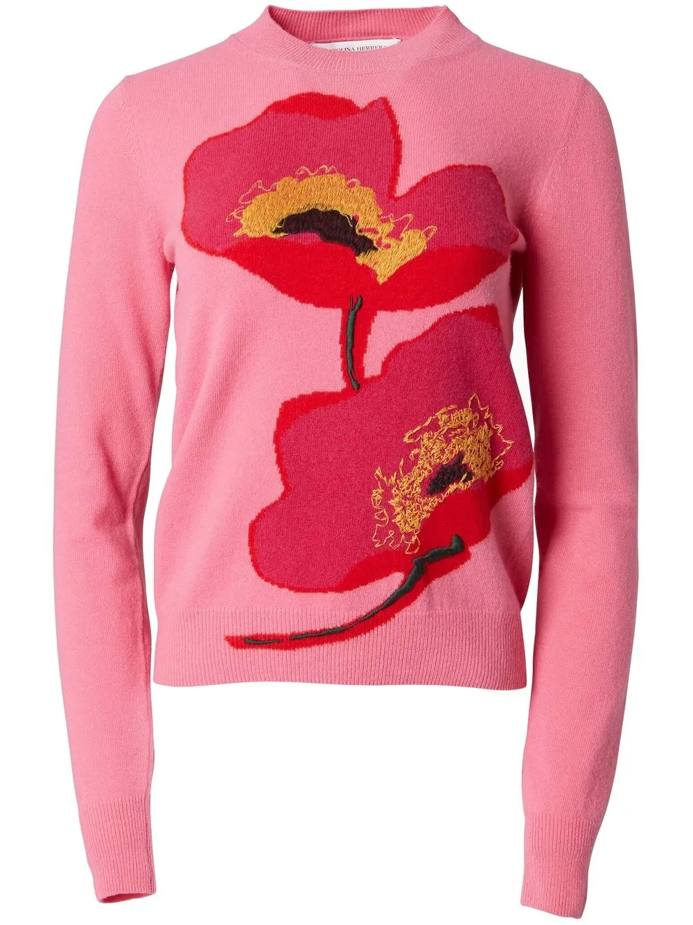 Carolina Herrera floral intarsia-knit jumper - Pink