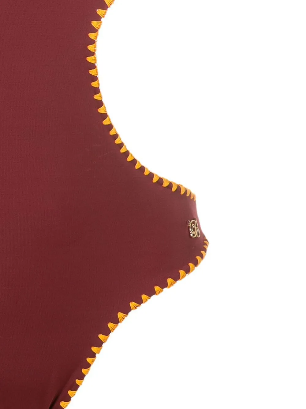 Shop Brigitte Contrast-stitch Cut-out Swimsuit In Red