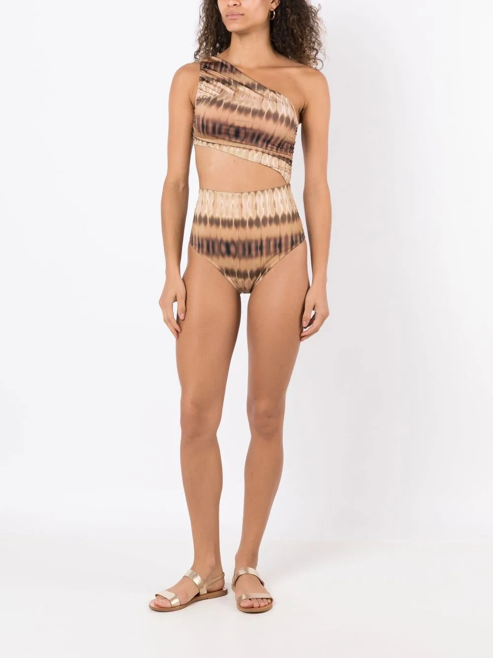 Brigitte Badpak met tie-dye print - Bruin