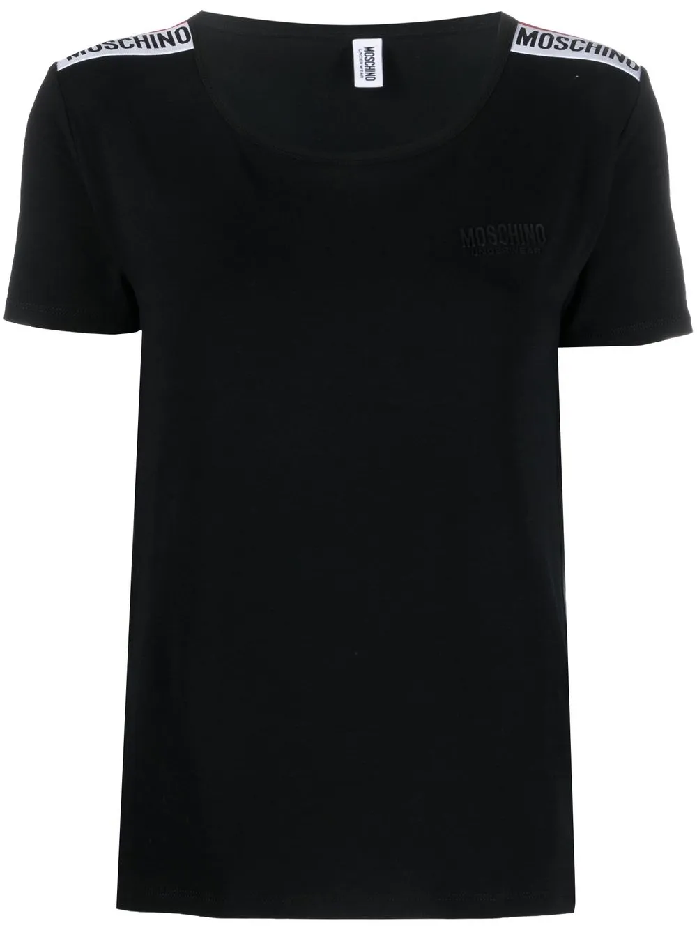 

Moschino logo trim T-shirt - Black