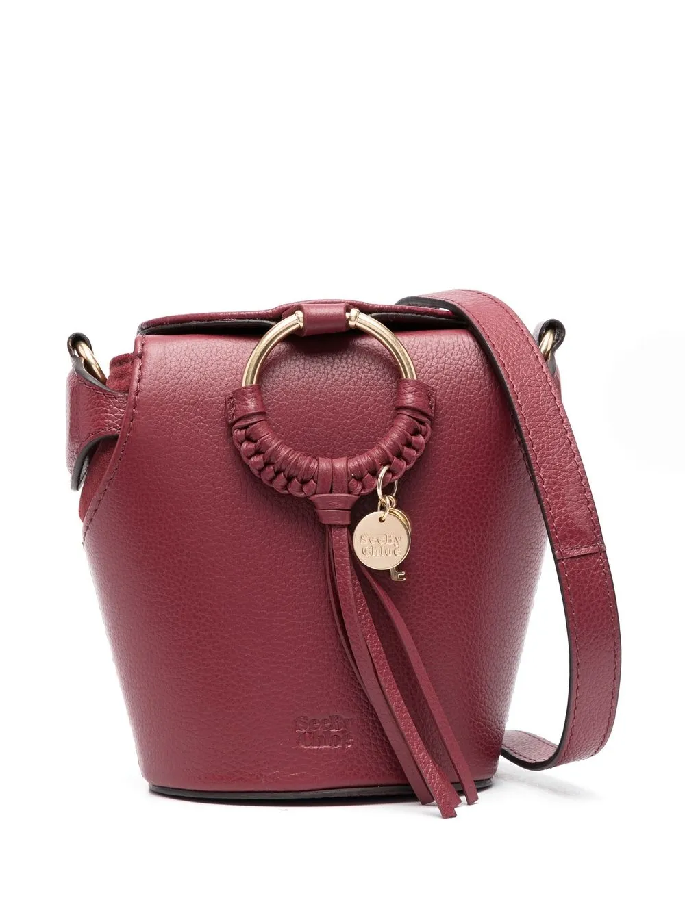 

See by Chloé ring-embellished bucket bag - Red