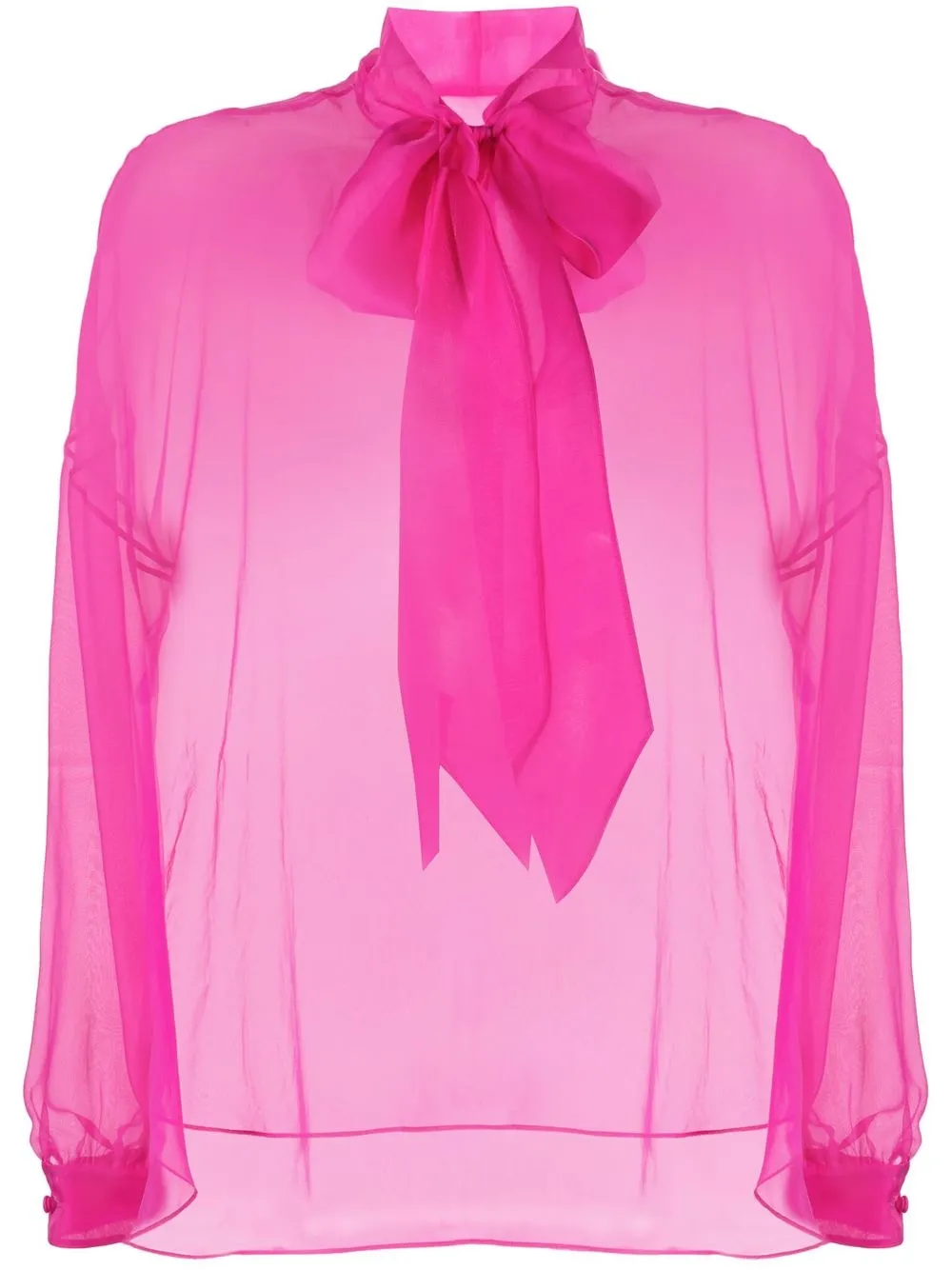 

Valentino blusa transparente con moño - Rosado