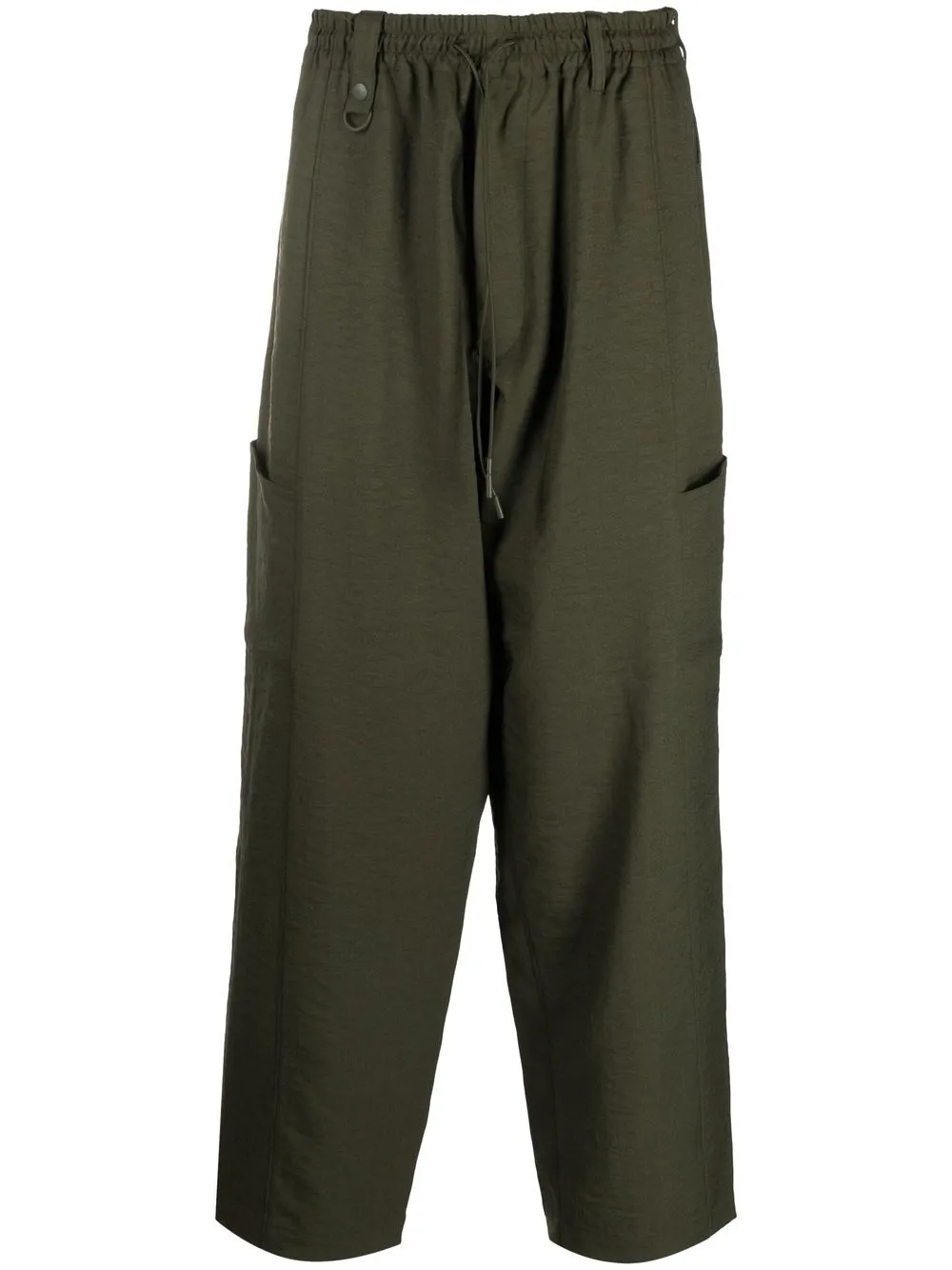 

Y-3 drawstring-waist wide leg trousers - Green