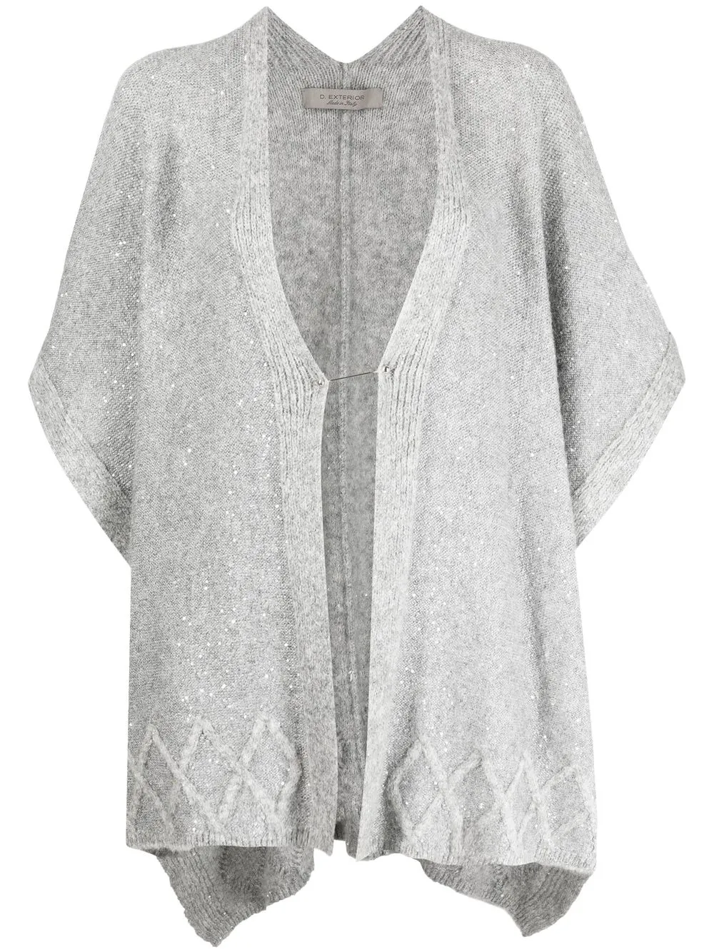 

D.Exterior short-sleeve cardigan - Grey