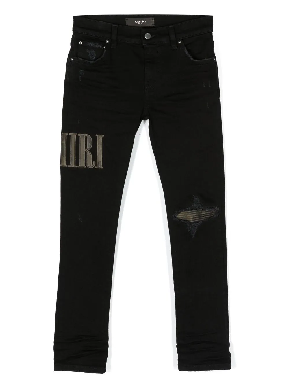 

AMIRI KIDS distressed straight-leg jeans - Black