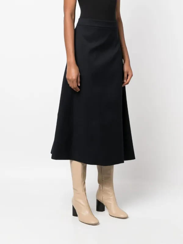 Jil Sander アシンメトリーヘム Aラインスカート | ブルー