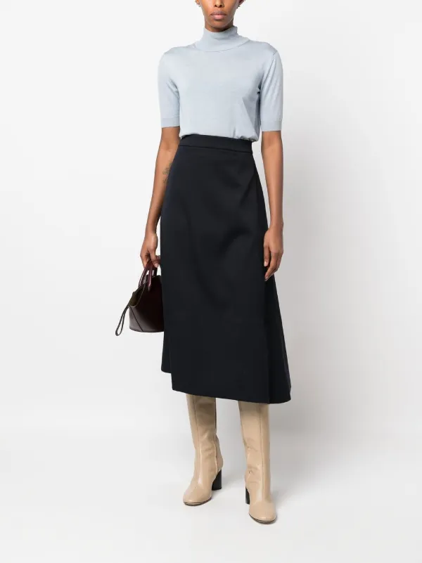 Jil Sander アシンメトリーヘム Aラインスカート | ブルー